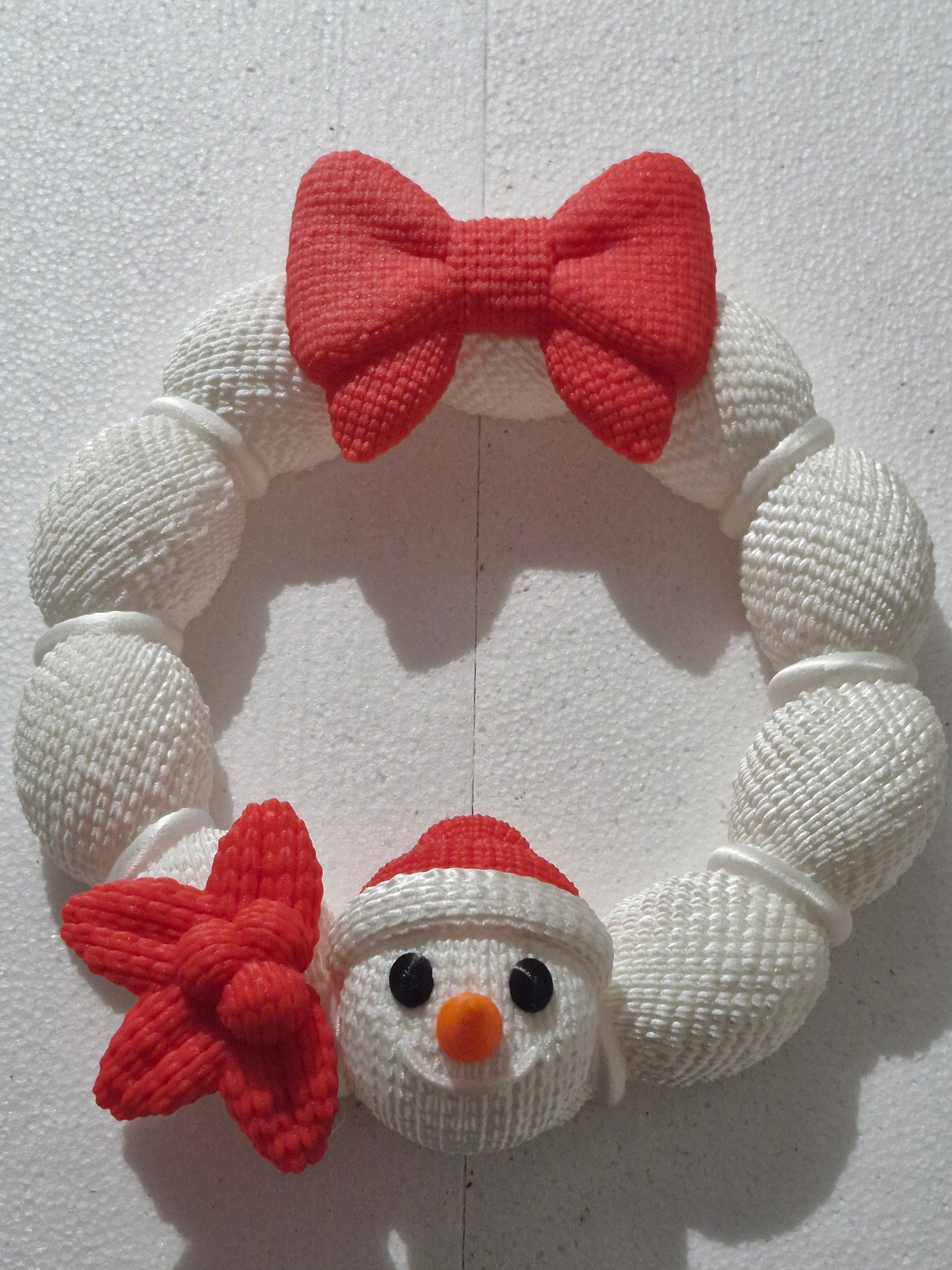 3d gedruckter Schneemann Kranz