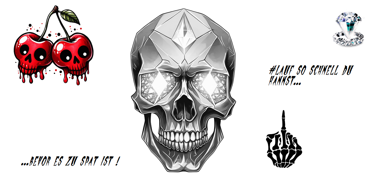Graviertes Totenkopf Trinkglas