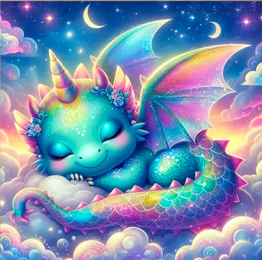 Diamand Painting Bild - Drache Wolke