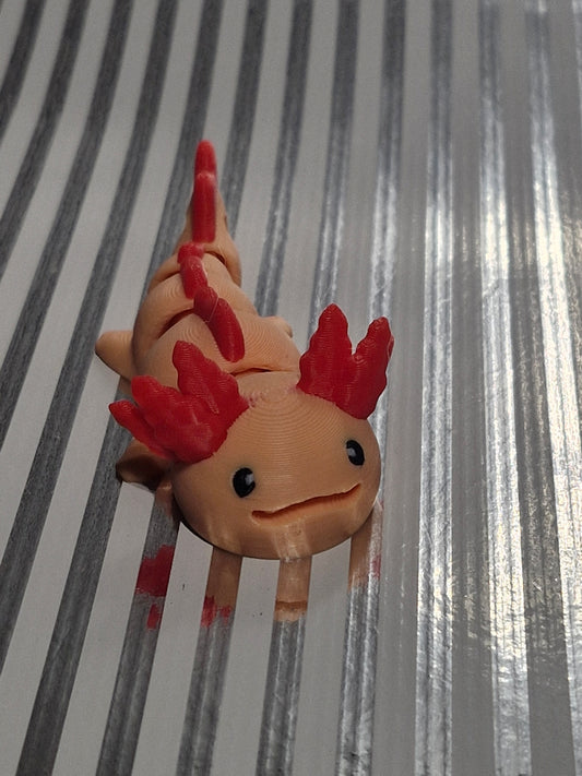 MAGNET Axolotl / Pfirsich-Rot